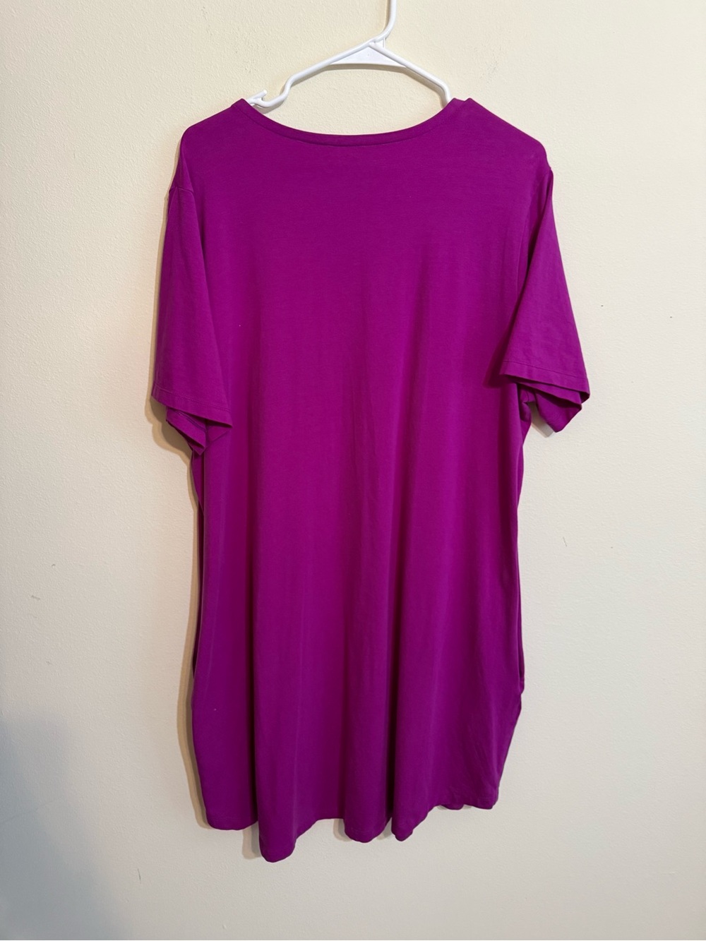 Women's Terra & Sky  Short Sleeve T shirt Dress Magenta 1X - Picture 4 of 5